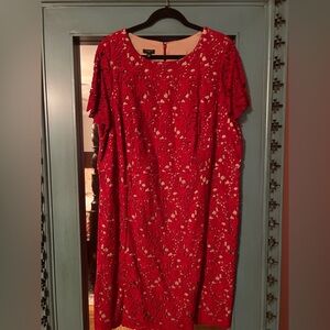 Vintage Talbots Beautiful Red Lace Dress